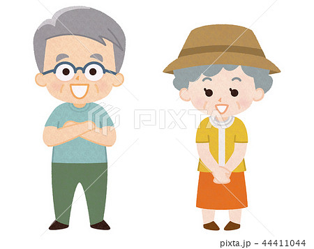 祖父と祖母 夏服のイラスト素材