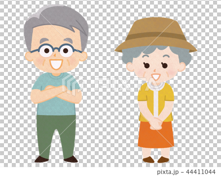祖父と祖母 夏服のイラスト素材