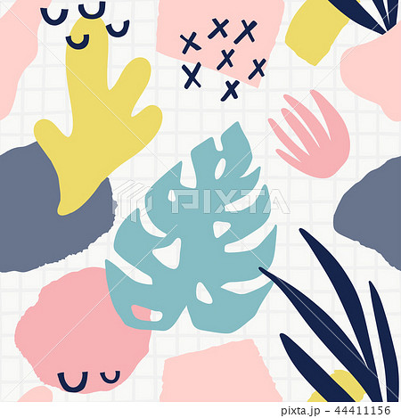 Trendy vector seamless pattern with abstract forms. Trendy vector seamless pattern with abstract forms. 44411156