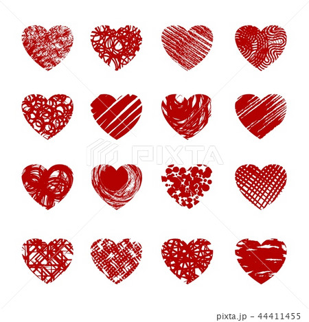 Red sketch hearts 44411455