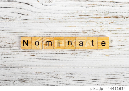 NOMINATE word made with wooden blocks concept 44411654