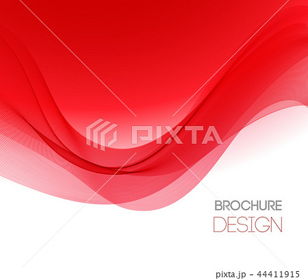 Abstract vector background with red smooth color wave. 44411915