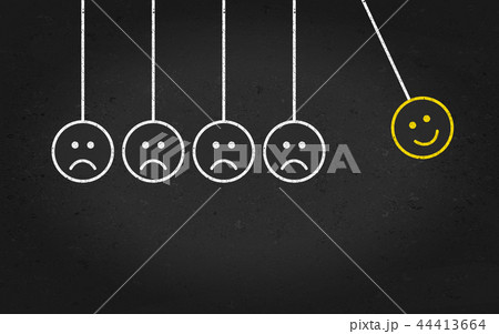 Emoticon or emoji happy and sad chalk face drawing Emoticon or emoji happy and sad chalk face drawing 44413664