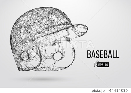 Silhouette Of A Baseball Helmet Vector のイラスト素材