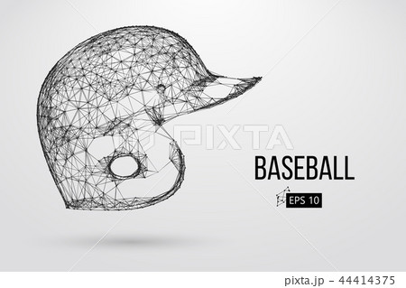 Silhouette Of A Baseball Helmet Vector のイラスト素材