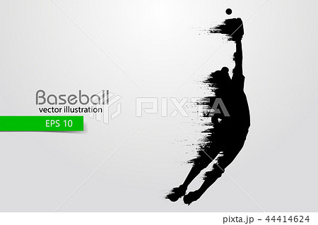 Silhouette of a baseball player. Vector illustration Silhouette of a baseball player. Vector illustration 44414624