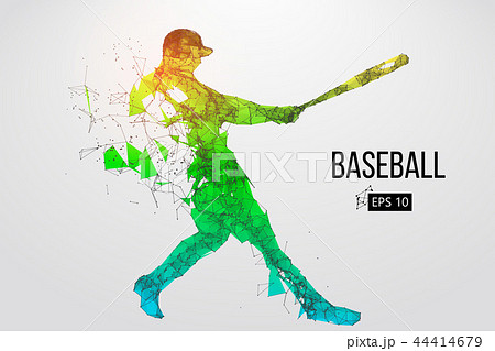 Silhouette of a baseball player. Vector illustration 44414679