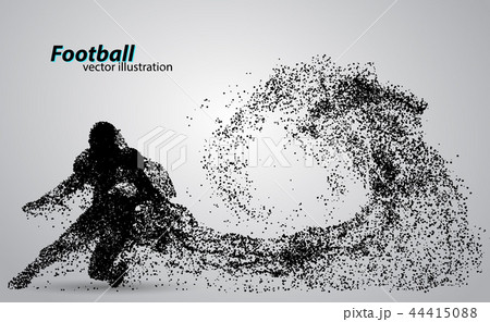 silhouette of a football player from particle. Rugby. American footballer silhouette of a football player from particle. Rugby. American footballer 44415088