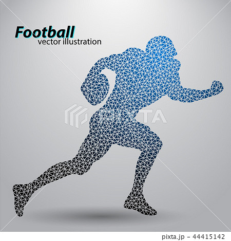 Silhouette of a football player from triangle. Rugby. American footballer Silhouette of a football player from triangle. Rugby. American footballer 44415142