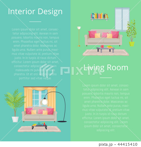 Interior Design Living Room Vector Illustrationのイラスト素材 [44415410] - PIXTA