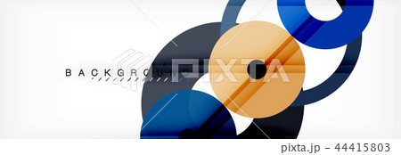 Colorful rings on grey background, modern geometric pattern design. Vector business or technology 44415803