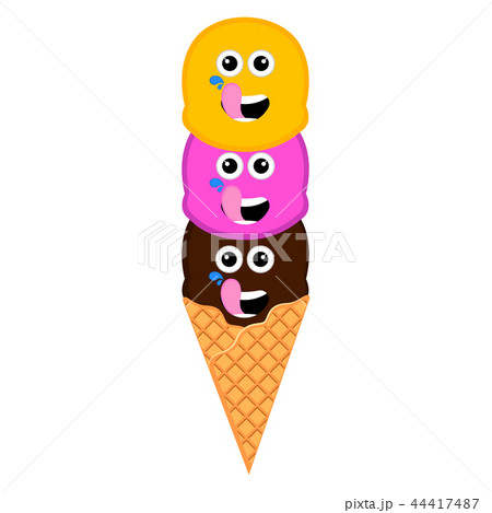Happy ice cream emoticon 44417487
