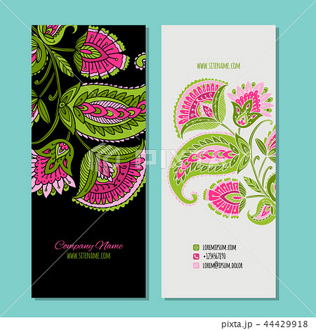 Business cards design, floral background Business cards design, floral background 44429918