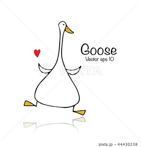 Funny goose, sketch for your design 44430238