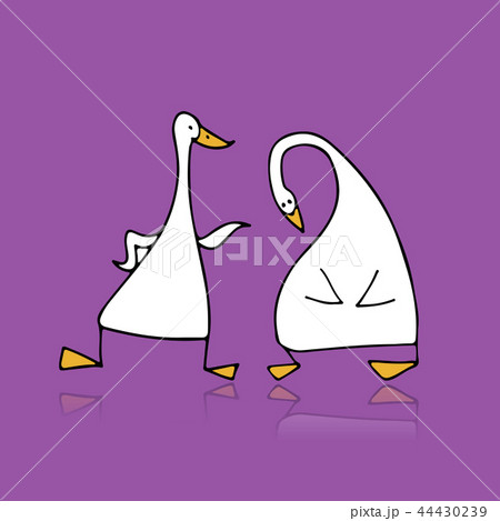 Funny goose, sketch for your design 44430239