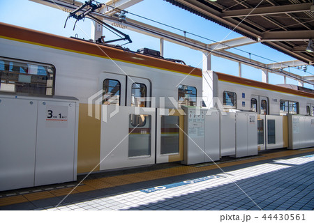 電車のプラットホームのホームドア 電車のプラットホームのホームドア 44430561