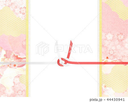 和-和風-和柄-背景-和紙-春-桜-ピンク-水引-のし 和-和風-和柄-背景-和紙-春-桜-ピンク-水引-のし 44430941