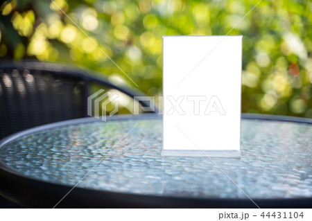 Stand Mock up Menu frame tent card blurred Stand Mock up Menu frame tent card blurred 44431104