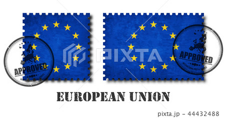 European union flag ( EU ) pattern postage stamp  44432488