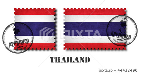 Thailand or thai flag pattern postage stamp 44432490