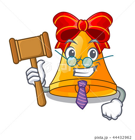 Judge golden christmas bell isolated on mascot 44432962
