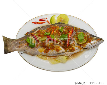 Steamed basa fish in lime dressing. Steamed basa fish in lime dressing. 44433100