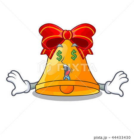 Money eye golden christmas bell isolated on mascot Money eye golden christmas bell isolated on mascot 44433430
