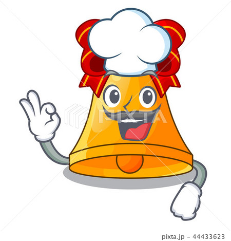 Chef cartoon christmas bells with red bow 44433623