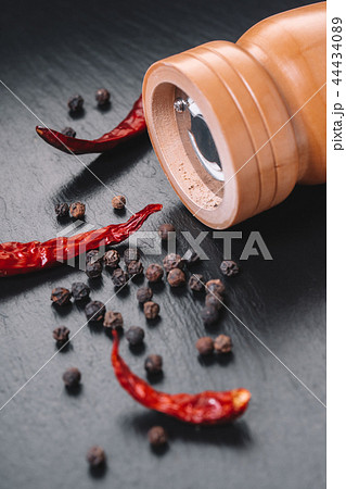pepper with spices close-up 44434089