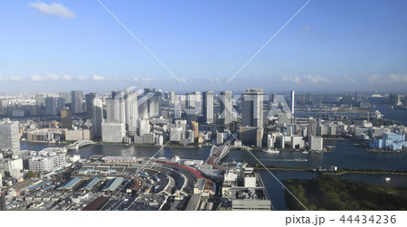 日本の東京都市景観  築地市場・83年の歴史に幕、6日営業終了。右奥は、豊洲市場など＝10月6日撮影 44434236
