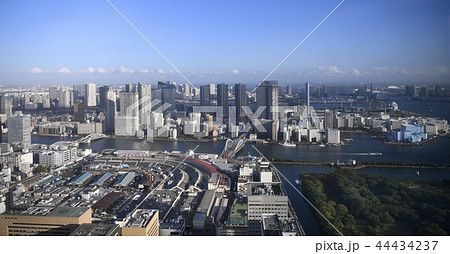 日本の東京都市景観 築地市場・83年の歴史に幕、6日営業終了。右奥は、豊洲市場など=10月6日撮影 日本の東京都市景観 築地市場・83年の歴史に幕、6日営業終了。右奥は、豊洲市場など=10月6日撮影 44434237