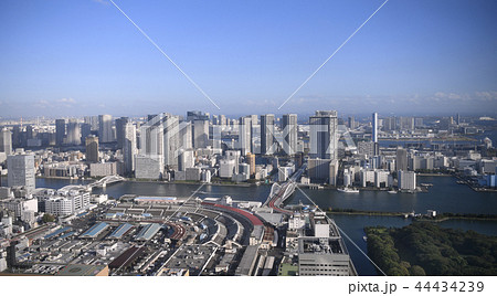 日本の東京都市景観 築地市場・83年の歴史に幕、6日営業終了。右奥は、豊洲市場など=10月6日撮影 日本の東京都市景観 築地市場・83年の歴史に幕、6日営業終了。右奥は、豊洲市場など=10月6日撮影 44434239