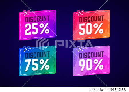 Vector sale coupons with scissors. For shop promotions and produ 44434288