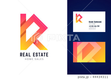 Real estate, home sales logo and business card template. 44434311