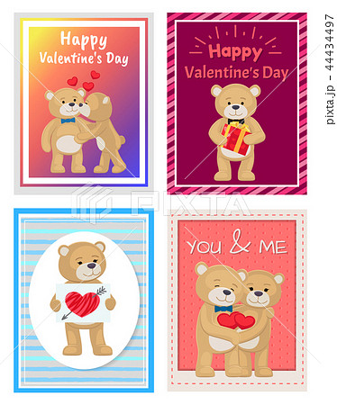 I Love You and Me Teddy Bears Vector I Love You and Me Teddy Bears Vector 44434497