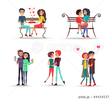 Concept of Couples in Love on White Background 44434537