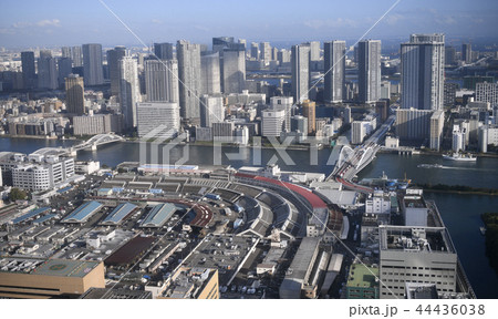日本の東京都市景観  築地市場・83年の歴史に幕、６日「日本の台所」営業終了＝10月6日撮影 44436038
