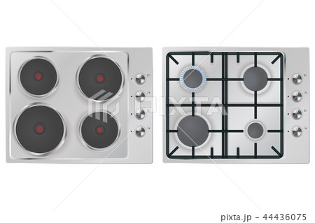 Electric and gas cooking top with four burners Electric and gas cooking top with four burners 44436075