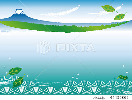 富士山と海7 春 夏 フレーム 背景のイラスト素材