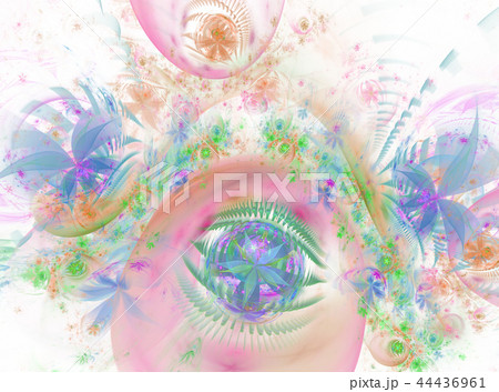 Glow Abstract Fractal Flower Background.  44436961