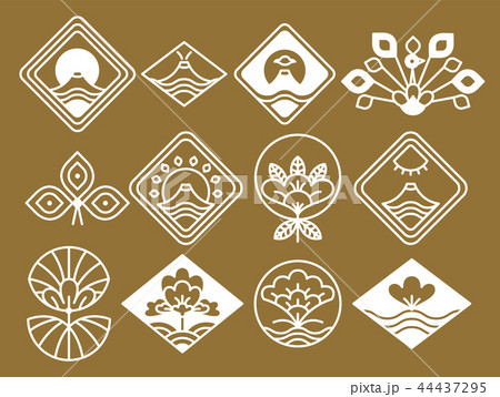 Japanese Icons with Natural and Floristic Motifs 44437295