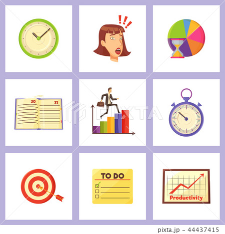 Time Management and Daily Plans Illustrations 44437415