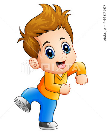 Vector illustration of Cute boy cartoon posing 44437937