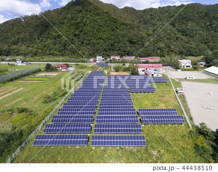 太陽光発電 空撮 の写真素材