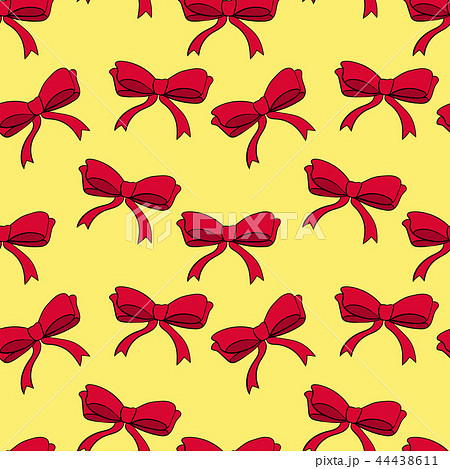 Seamless pattern with bows isolated on yellow. 44438611