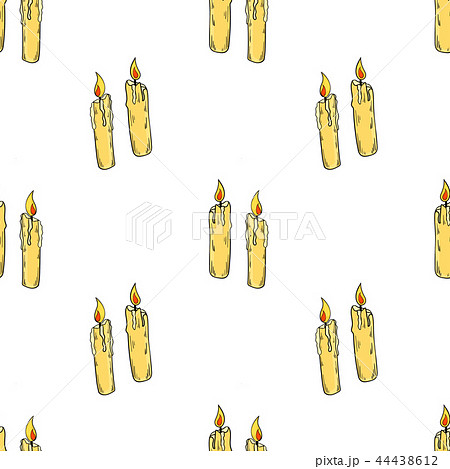 Candle vector seamless pattern in cartoon style Candle vector seamless pattern in cartoon style 44438612