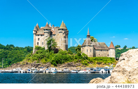 The Chateau de Val, a medieval castle on a bank of the Dordogne in France The Chateau de Val, a medieval castle on a bank of the Dordogne in France 44438973