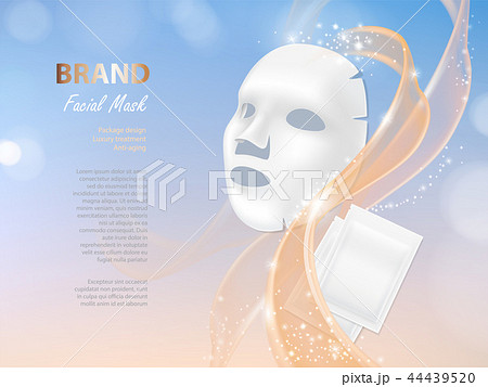 cosmetic banner with 3d facial mask 44439520