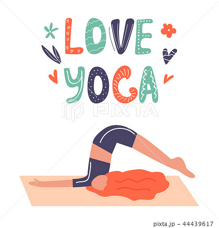 Vector illustration - yoga girl in asana Vector illustration - yoga girl in asana 44439617