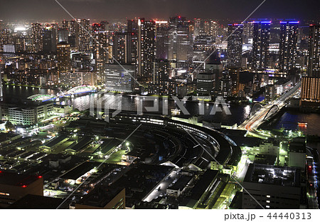 日本の東京都市景観  築地市場・83年の歴史に幕、６日「日本の台所」営業終了＝10月6日撮影（夜景） 44440313
